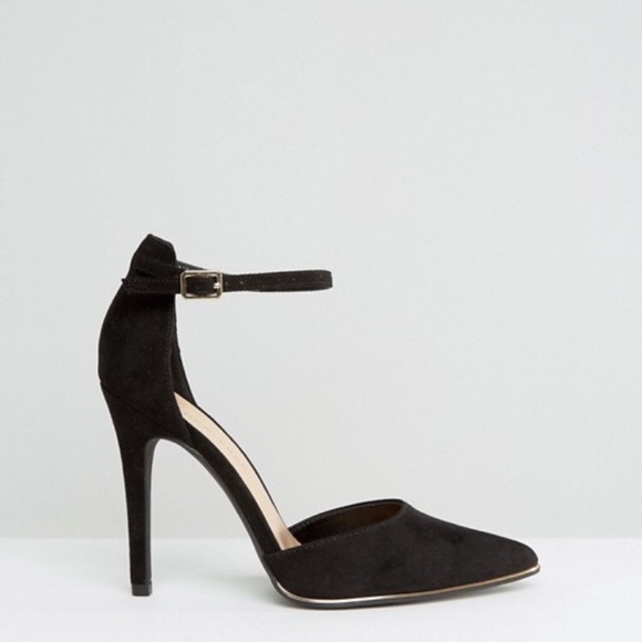 ASOS New Look Wide Fit Gold Trim Heeled Shoe - Picture 2 of 6